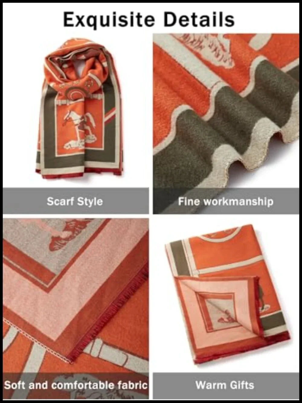 Reversible Pashmina Shawl Wrap Women's Large Scarf Holiday Gift